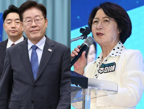 이재명 대통령(왼쪽)과 추미애 경기도지사. 연합뉴스
