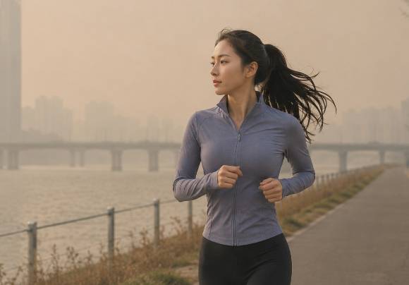미세먼지 속 러닝을 하는 이미지 [사진=챗GPT AI 생성 이미지]