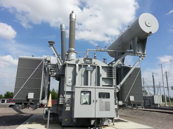 미국 송전망에 설치된 효성중공업 765kV 초고압변압기. [사진=효성중공업]