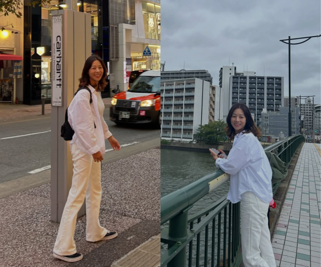 장신영이 일본 여행을 즐기며 한층 밝아진 근황을 공개했다. / 장신영 SNS