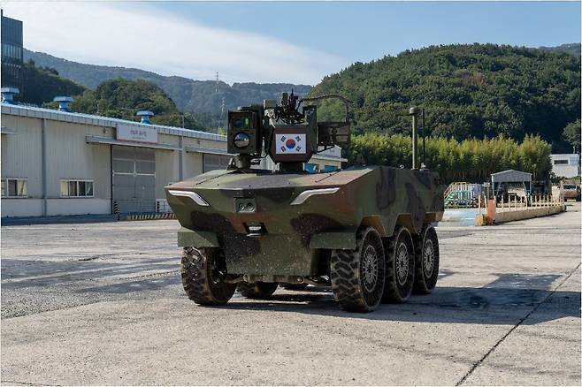 한화에어로스페이스의 다목적 무인차량 아리온스멧.(한화에어로스페이스 제공)