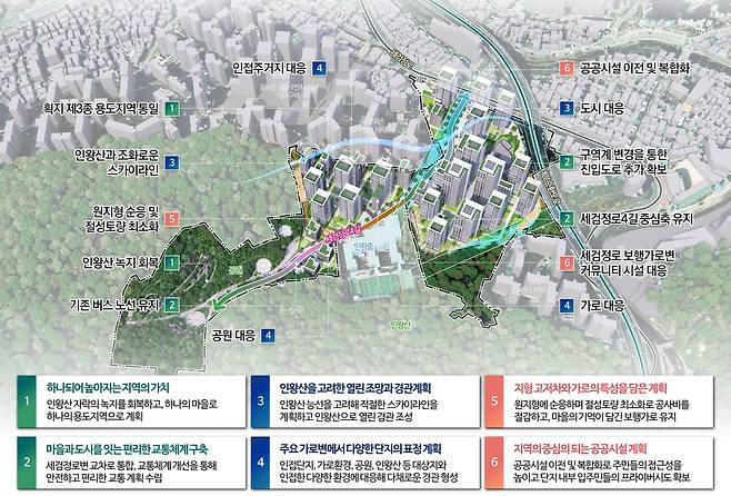 서울 서대문구 개미마을·문화마을·홍제4구역 재개발 종합 구상도. [사진 서울시]
