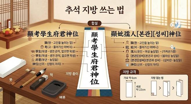 2026 추석 제사 차례상 지방 쓰는법 가이드, 예시, ai 이미지