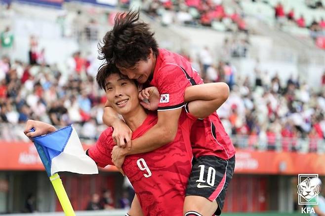 중국전에서 동점골을 성공 시킨 이영준. ⓒ 대한축구협회