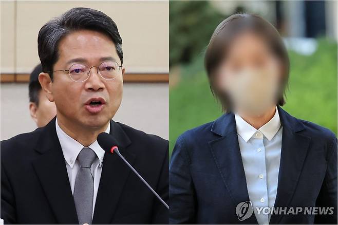 김승원 법무부 장관 후보자(왼쪽)와 브로커 양모씨 [촬영 이동해 류영석]