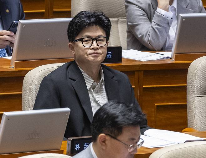 무소속 한동훈 의원이 1일 국회에서 열린 제439회(정기회) 10차 전체 회의에 참석해 있다연합뉴스