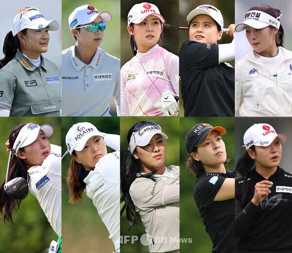2026년 미국여자프로골프(LPGA) 투어 롯데 챔피언십에 출전한 김아림, 김효주, 황유민, 최혜진, 이정은6, 이동은, 고진영, 윤이나, 전인지, 유현조 프로. 사진제공=ⓒAFPBBNews = News1 (사진을 무단으로 사용하지 마십시오.)