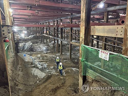 광주 도시철도 공사장 암반 [전남광주시 제공]