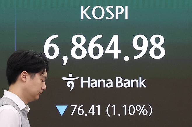 코스피, 1%대 하락 출발.연합뉴스&nbsp;