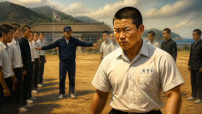 최경주의 고교 시절 모습을 인공지능(AI)으로 재현한 이미지.