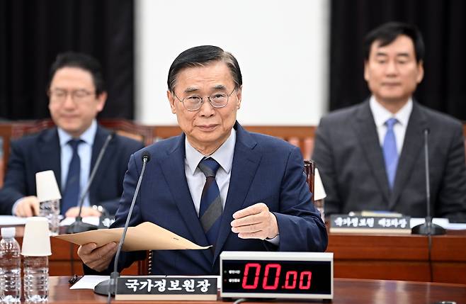 이종석 국가정보원장이 지난 5월 7일 서울 여의도 국회에서 열린 국회 정보위원회 전체회의에 출석해있다. 이 원장은 지난 3월 방미를 추진했으나, 미국 측과 일정과 동선 등에 대한 조율이 이뤄지지 않아 무산된 것으로 전해졌다. /국회사진기자단