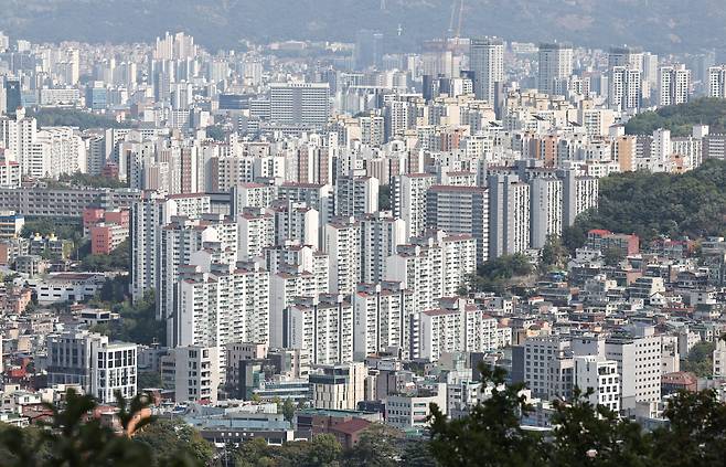 남산에서 바라본 서울 시내 아파트 단지 모습. / 뉴스1