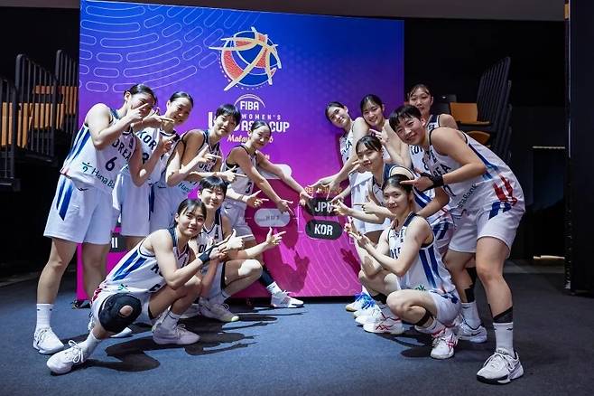 기뻐하는 한국 선수들 [FIBA 홈페이지 캡처. 재판매 및 DB 금지]