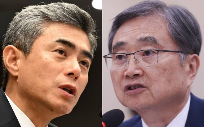 강신철 국방부 장관(왼쪽), 조현 외교부 장관(오른쪽)/뉴스1,뉴시스