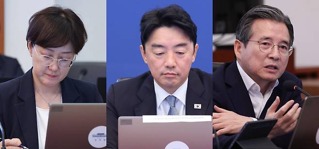 (왼쪽부터) 김현지 청와대 제1부속실장, 강훈식 전 청와대 비서실장, 김용범 전 청와대 정책실장 ⓒ연합뉴스