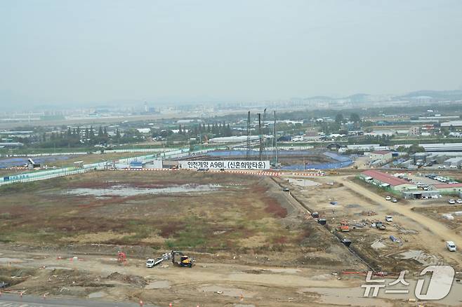 인천 계양구 공공주택지구에서 바라본 3기 신도시 공사 현장. ⓒ 뉴스1 이재명 기자