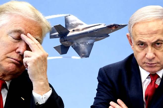 도널드 트럼프 미국 대통령 AP 연합뉴스, 베냐민 네타냐후 이스라엘 총리, 미 공군 F-35A 전투기 미국 록히드 마틴 제공