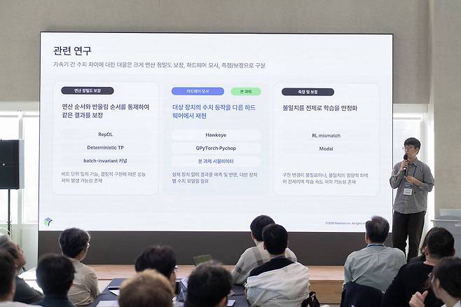 컴포저블 클러스터 연구 성과에 대해 설명 중인 김태수 스퀴즈비츠 CTO / 출처=IT동아