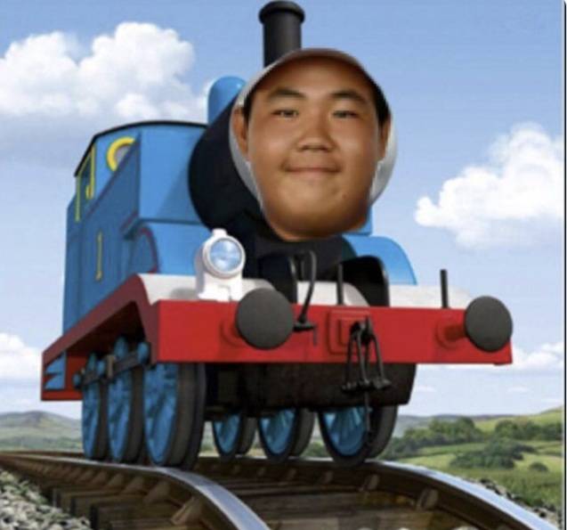 ‘꼬마기관차 토마스(Thomas the Tank Engine)’와 김주형의 얼굴을 합성한 SNS 이미지. SNS 캡처