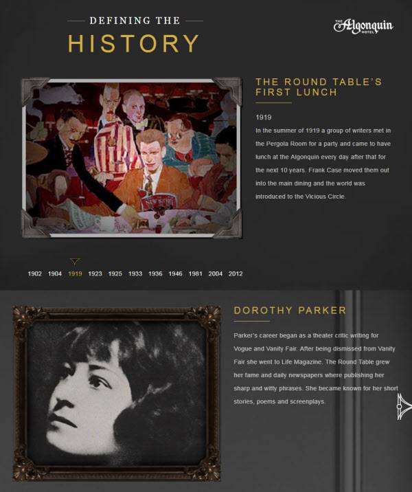 알곤킨 호텔 홈페이지