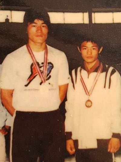 1983년 광주대통령배대회서 신준섭(좌측)과 필자.