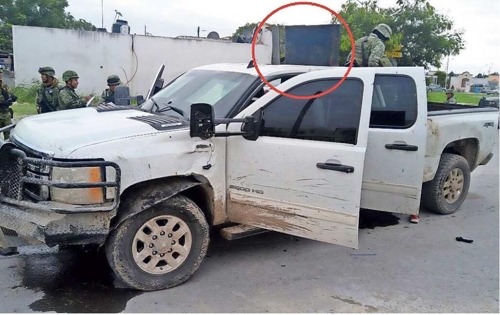 멕시코 군이 압수한 사제 무장 차량 [엘 디아리오 데 후아레스 누리집 갈무리]
