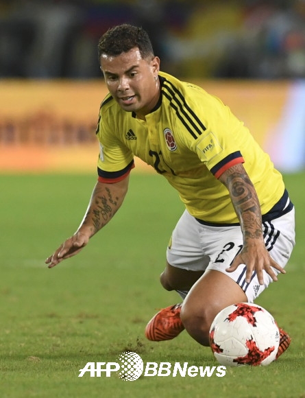 콜롬비아 축구대표팀의 에드윈 카르도나. ⓒAFPBBNews = News1