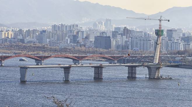 월드컵대교 시공 현장. /사진제공=서울시