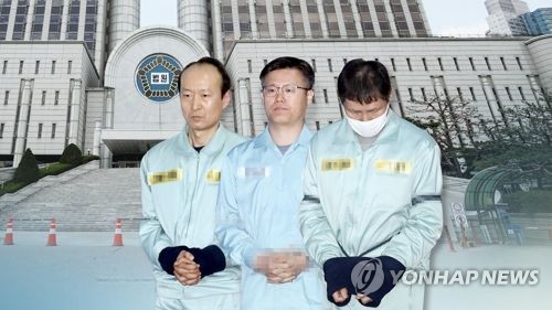 박근혜 정부 '문고리 3인방'(CG) [연합뉴스TV 제공] (왼쪽부터) 이재만·정호성·안봉근 전 비서관
