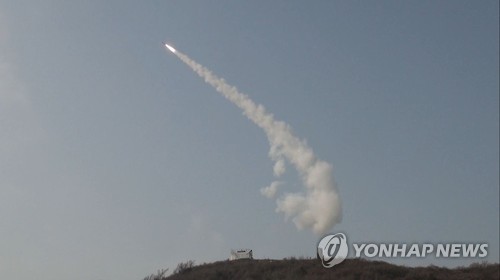 방사청이 공개한 M-SAM 요격시험 사진 [연합뉴스 자료사진]