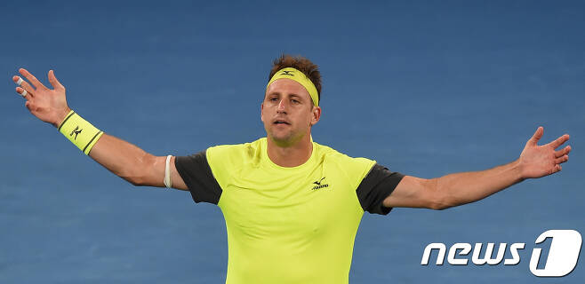 호주오픈 8강에 오른 세게랭킹 97위 테니스 샌드그렌. © AFP=News1