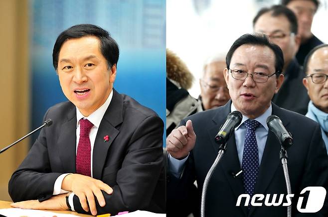 김기현 울산시장(왼쪽)과 송철호 더불어민주당 울산시당 인재영입위원장. © News1