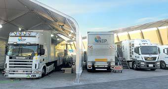 강릉 올림픽파크에 주차된 올림픽 주관방송사 NBC의 중계차. 박소영 기자