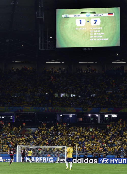 【벨루오리존치=AP/뉴시스】 독일-브라질 4강전, 브라질 월드컵