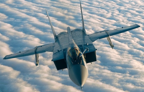 러시아의 MIG-31 '폭스하운드' 전투기[러시아 국방부 제공]