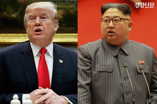 도널드 트럼프 미국 대통령(왼쪽)과 김정은 북한 국무위원장.