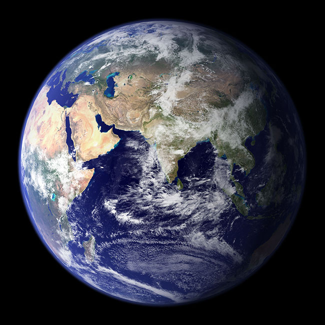 지구의 모습. 지구에 도달하는 태양에너지를 100% 쓸 수 있다면 인류는 카르다쇼프 척도로 1단계 문명이 될 수 있다. /사진=NASA