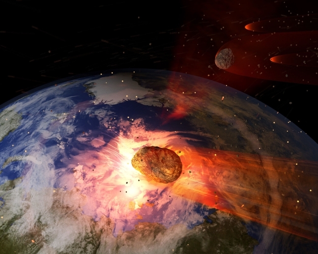 지구와 소행성의 충돌 (사진=123rf.com)