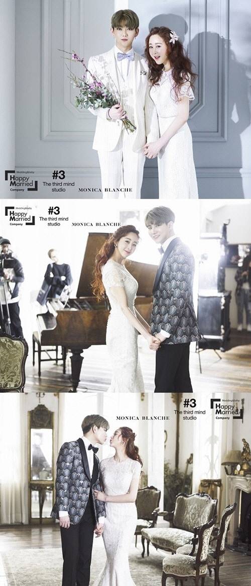 배우 함소원과 진화가 웨딩 화보 사진을 공개했다. 해피메리드컴퍼니, 더써드마인드, 웨딩디렉터봉드