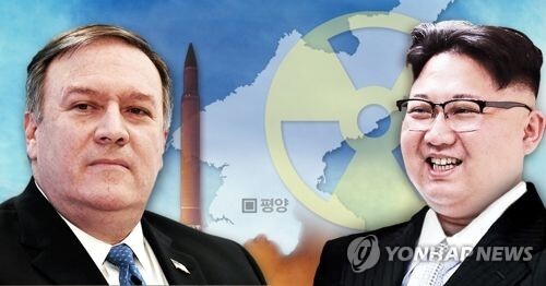 폼페이오 방북, 김정은 만나 '비핵화' 조율 (PG) [제작 최자윤] 사진합성