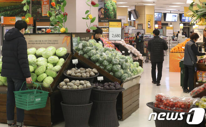 대형마트 업계가 야채 등을 담는 속비닐 사용을 절반으로 줄이기로 했다. /뉴스1 DB © News1 송원영 기자