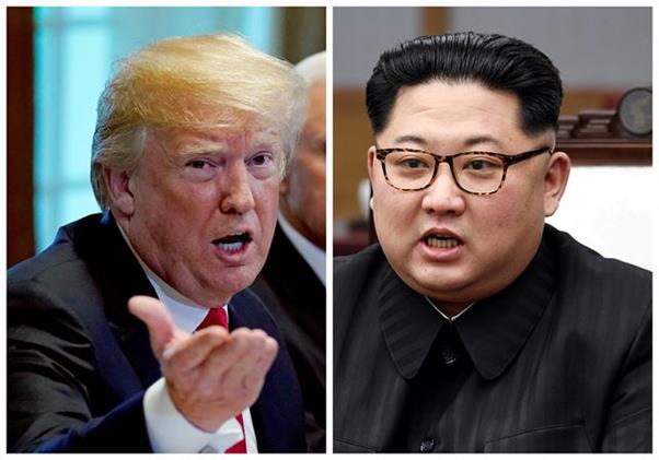 도널드 트럼프 미국 대통령과 김정은 북한 국무위원장. 한국일보 자료사진