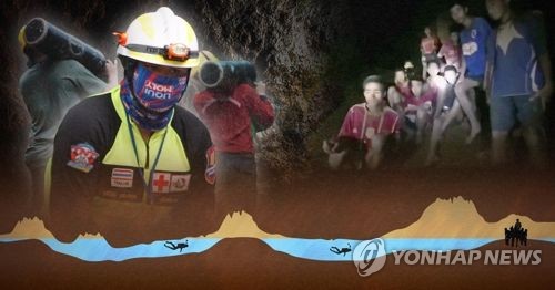 태국 구조대, 동굴 소년들 구조 착수(PG) [제작 이태호] 사진합성, 일러스트 * 사진 EPA