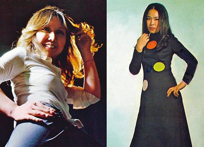 김추자(사진 왼쪽) 김정미 70년대 전성기 사진