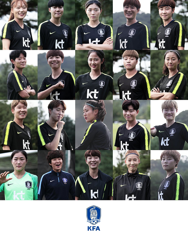 2018아시안게임 여자축구대표팀 개인 사진 모음. 사진=대한축구협회 공식 SNS