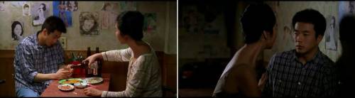 2004년 대히트한 영화 '말죽거리 잔혹사' 중 떡볶이집 아줌마 김부선(왼쪽 사진 왼쪽)이 고교생 권상우(〃 〃 오른쪽)에게 술을 권하면서 은근히 유혹하는 화제의 장면. 촬영 당시 김부선씨는 이래도 되는가 싶어 유하 감독에게 물어본 결과 "경험담입니다"라는 답을 들었다고 폭로했다. '말죽거리 잔혹사' 스틸 사진