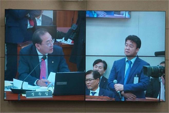 왼쪽부터 정유섭 자유한국당 의원, 백종원 더본코리아 대표이사 (사진=의원 블로그)
