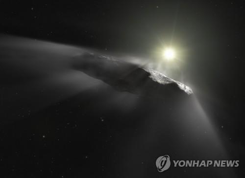 태양계에서 처음 관측된 성간 천체 '오무아무아' 상상도 [AFP=연합뉴스]