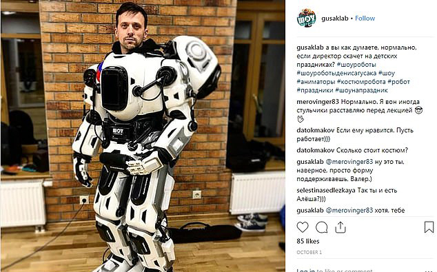 러시아 국영텔레비전 프로그램에 등장한 로봇의 정체