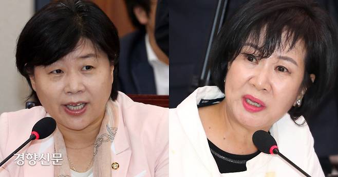 ‘재판 청탁 의혹’이 불거진 서영교 의원(왼쪽)과 투기 의혹이 제기된 손혜원 의원.